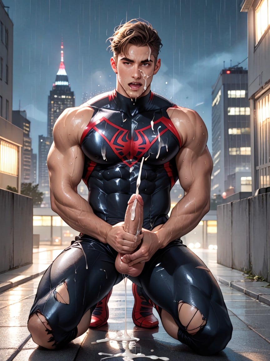 Night, Fit, Muscles Showing AI Gay Porn