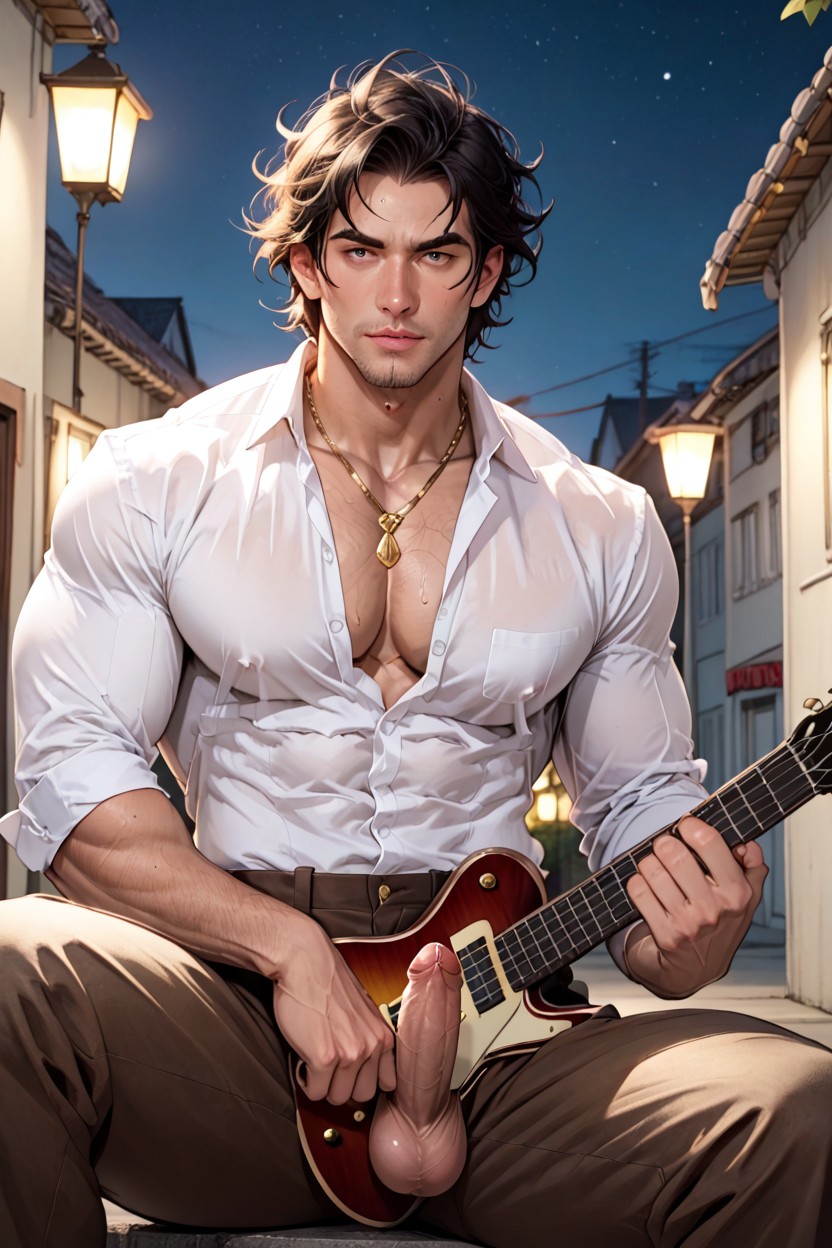 Very Thighs, Wearing A Gold Necklace, Very Waist AI Gay Porn