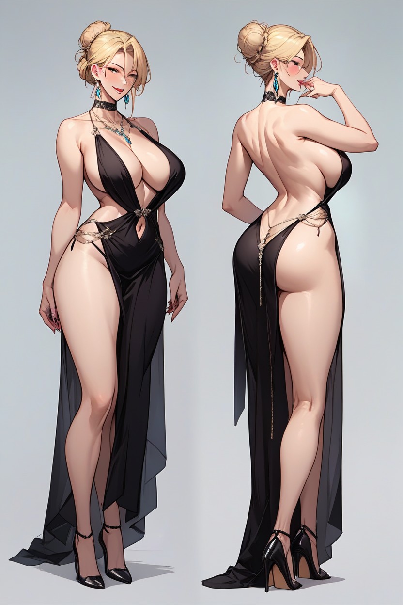Nail_polish, Lipstick, Evening_gown Hentai AI Porn