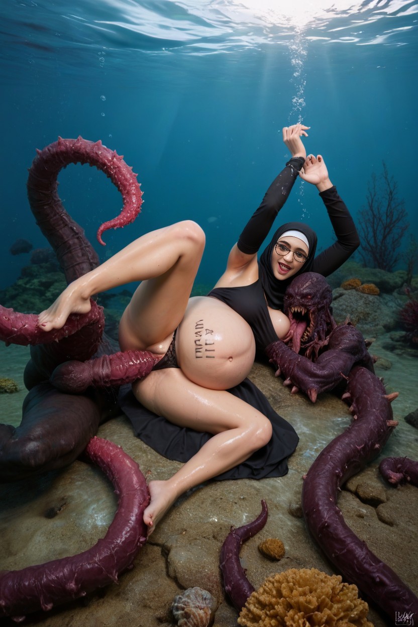 18+, Tongue Tentacles, Floating Hijab AI Porn