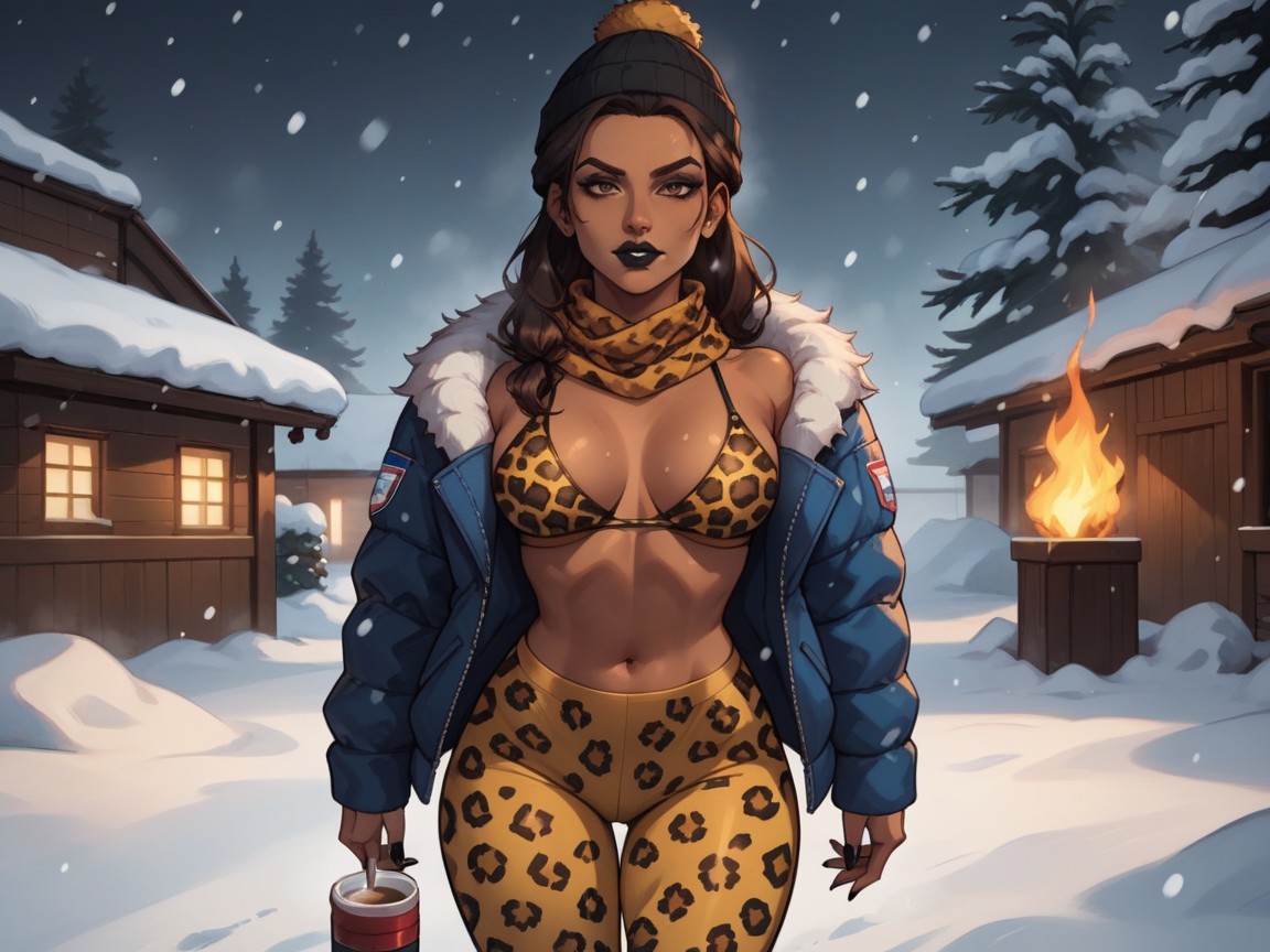 Hips Wider Than Shoulders, Tight Breasts, Yoga Pants AI Porn