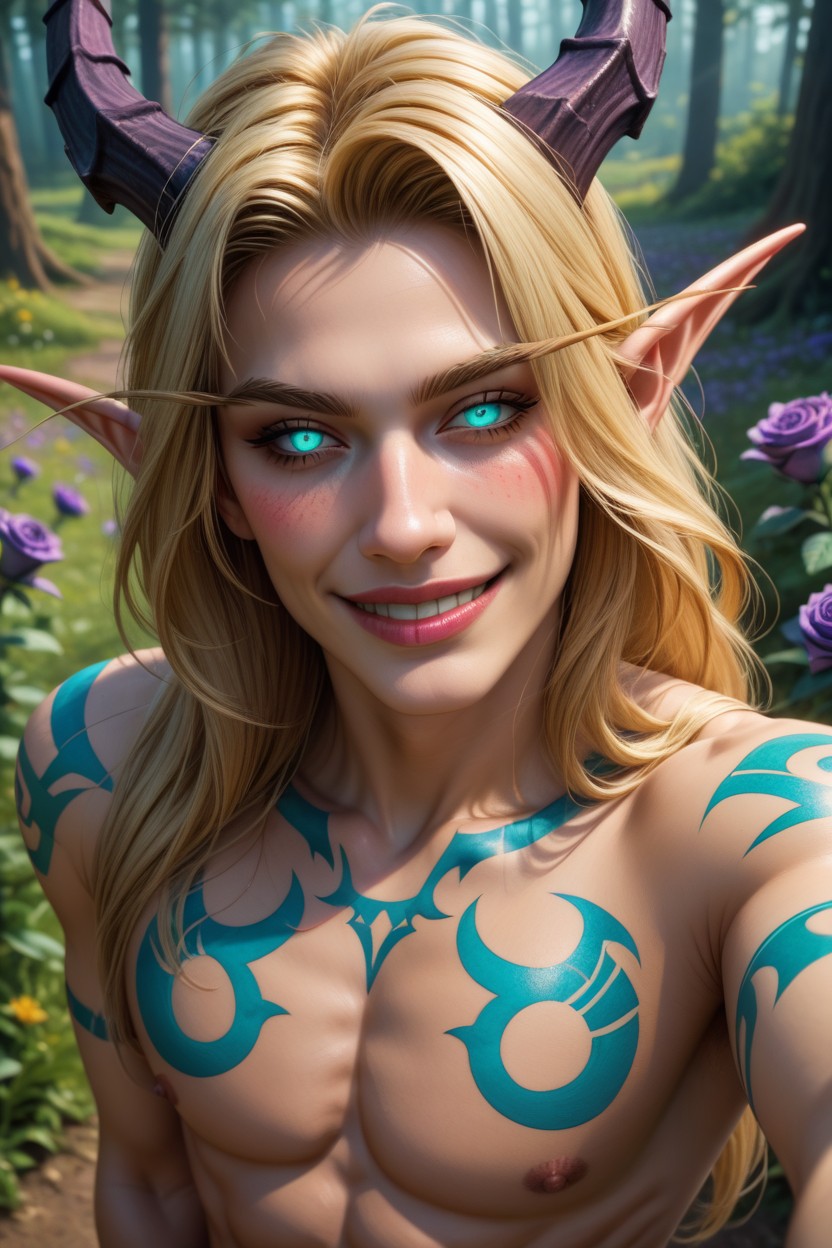 Horny, Anatomically Correct, Flower Field AI Gay Porn