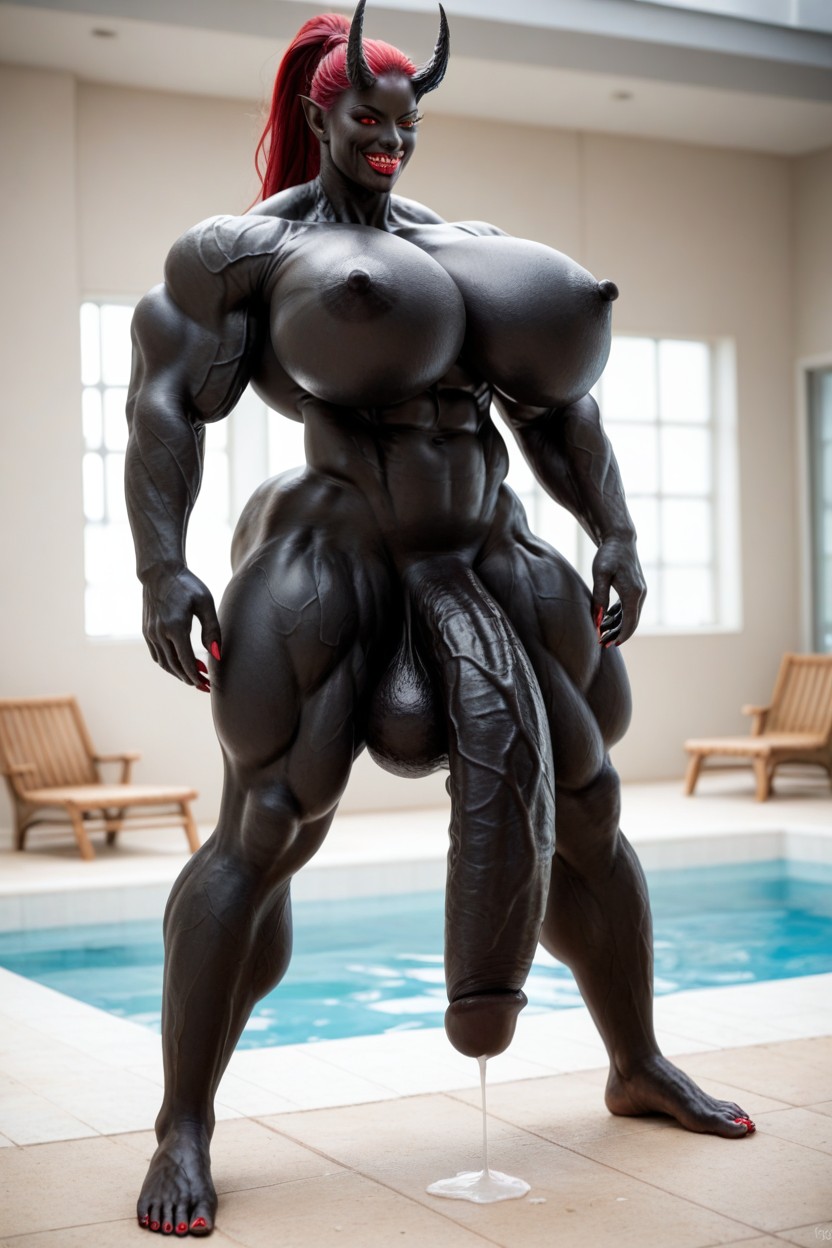Gigantic Muscle Delts, Extremely Long And Thick Black Cock, Ultra Muscular 人妖AI黃片