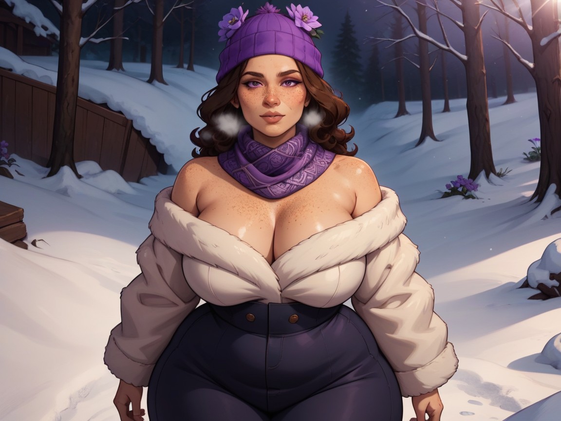 High Brightness Effects, Freckles, Thick Ass Cheeks AI Porn