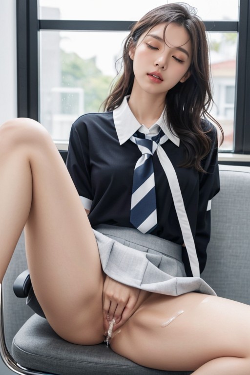 Uniform, Eyes Half Closed, Tight Body Asian AI Porn