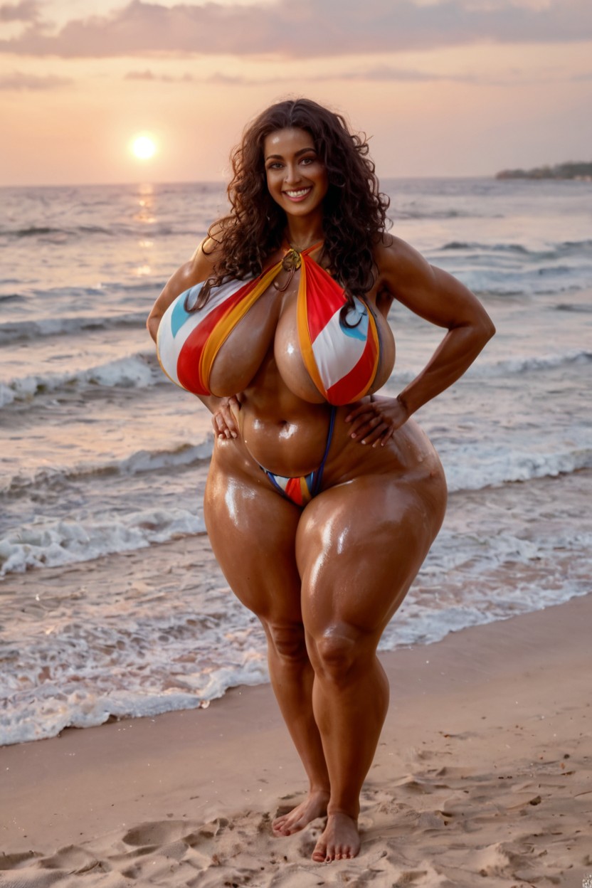 Waist, Extremely Large Ass, Dummy Thick Ebony AI Porn