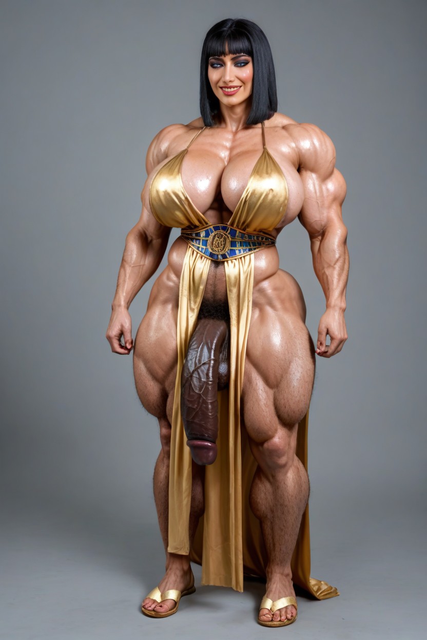 Big Massive Black Cock, Massive Muscle Trapez, Huge Black Cock Shemale AI Porn