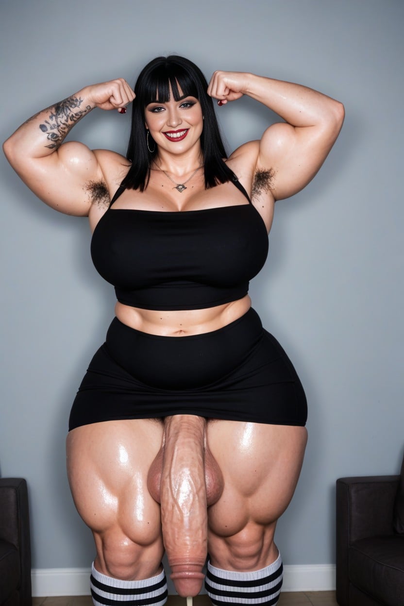 Bangs, Incredibly Huge Goth Muscle Mommy Bbw, Leaking Excessive Putrid Yellow Precum AI Porn
