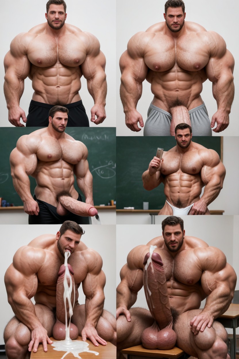 Cum Shooting, Veiny Muscles, Cock Bigger Than Head AI Gay Porn