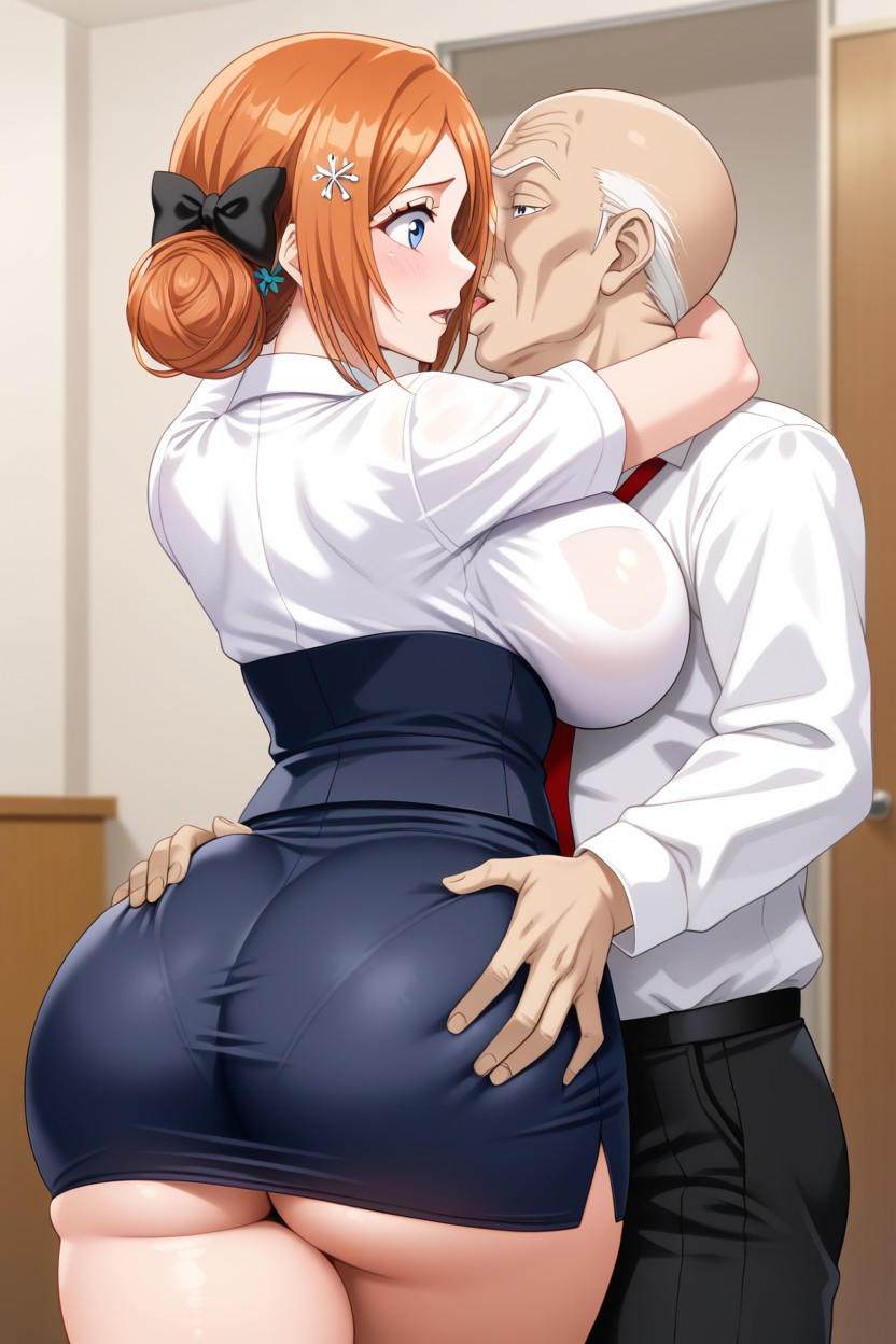 Tight Skirt, Smothering, Black Bow Tie Hentai AI Porn