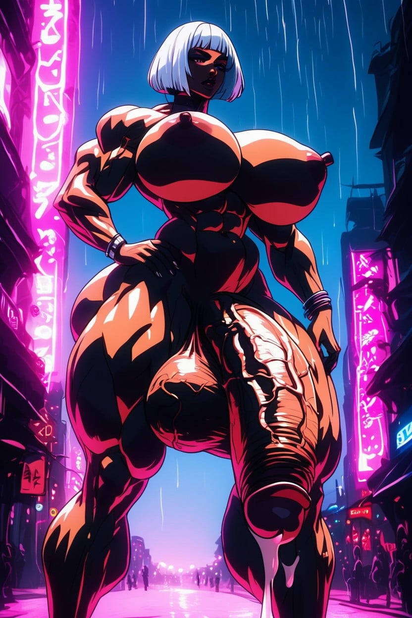 Cum Everywhere, Extremely Enormous Muscular, Stomach Bulge Shemale AI Porn