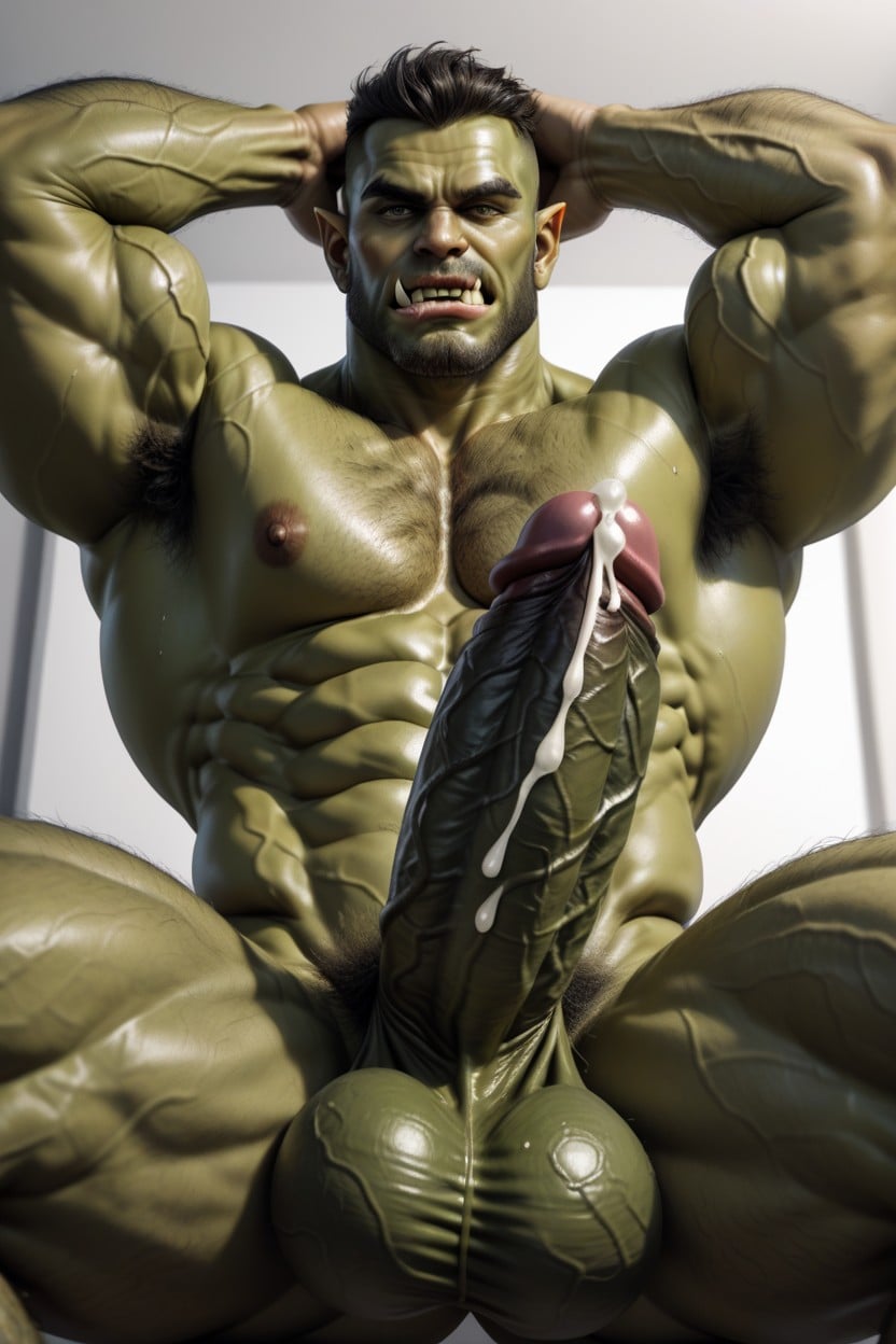 Veiny Penis, 18+, Beep Green Skin AI Gay Porn