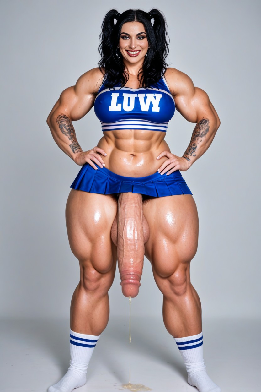 Futanari, Ultra Wide Hips, Impossible Massive Muscular Legs AI Porn