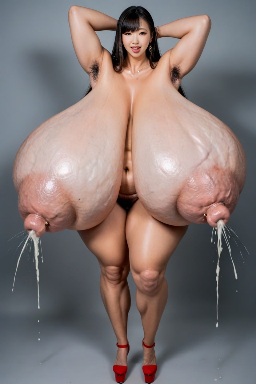 Pornstar, Korean, Hanging Tits AI Porn