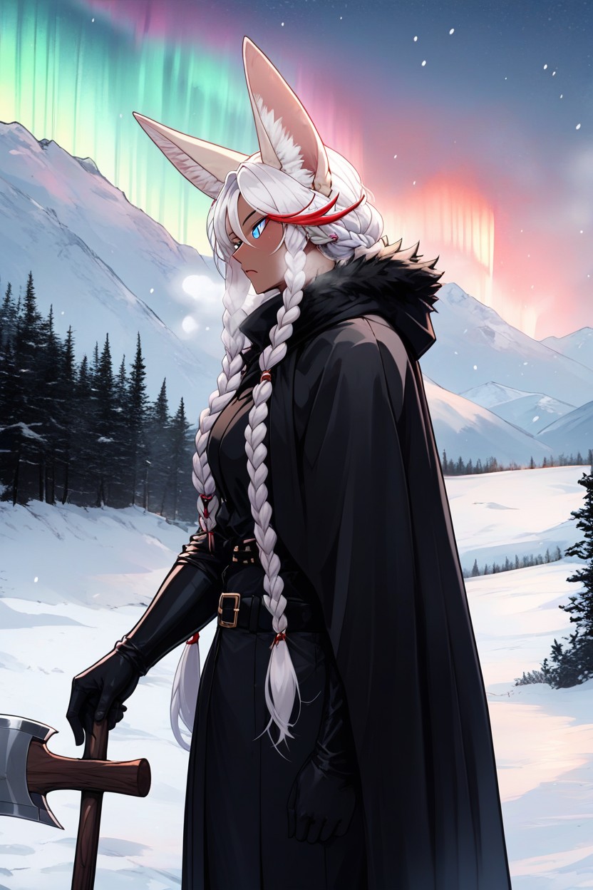 Extremly Long White Hair, Big Ass, 18+ Hentai AI Porn