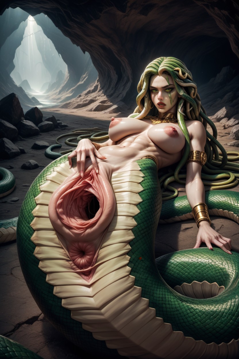Green Snake Hair, Gigantic Vagina, Snake Hair AI Porn