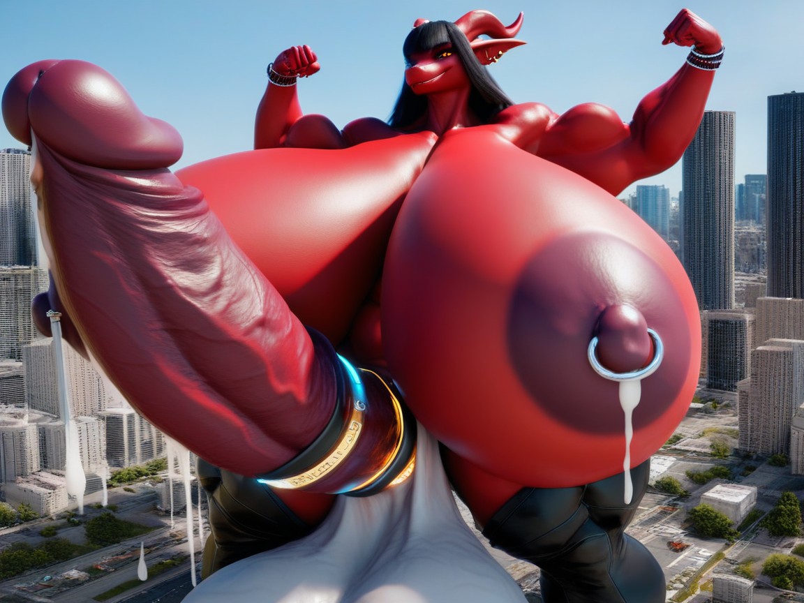 Massive Cock, Gigantic Boobs, Erect Puffy Nipples Furry AI Porn