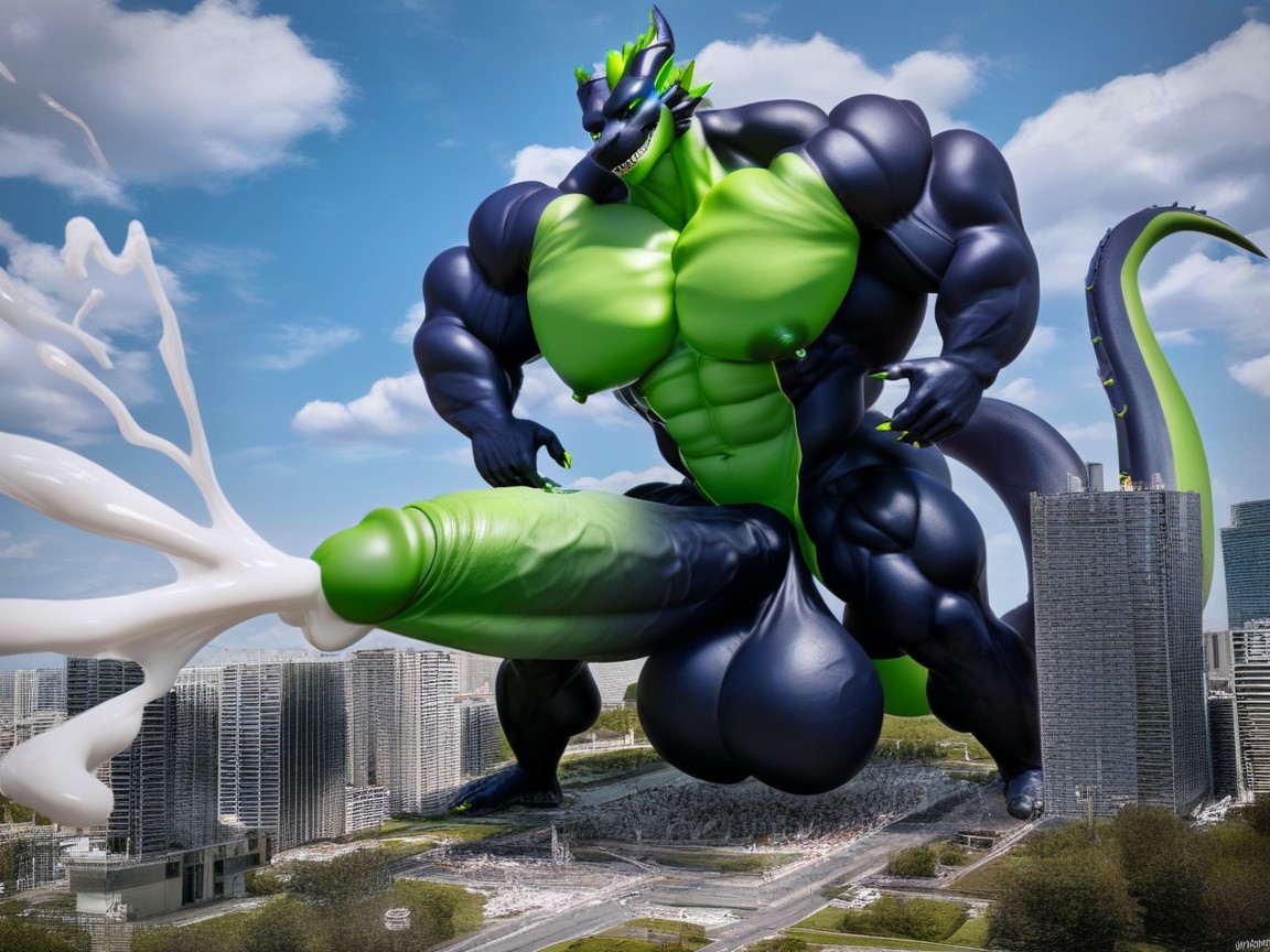 Muscle Growth, Massive Cock, 18+ Furry AI Porn