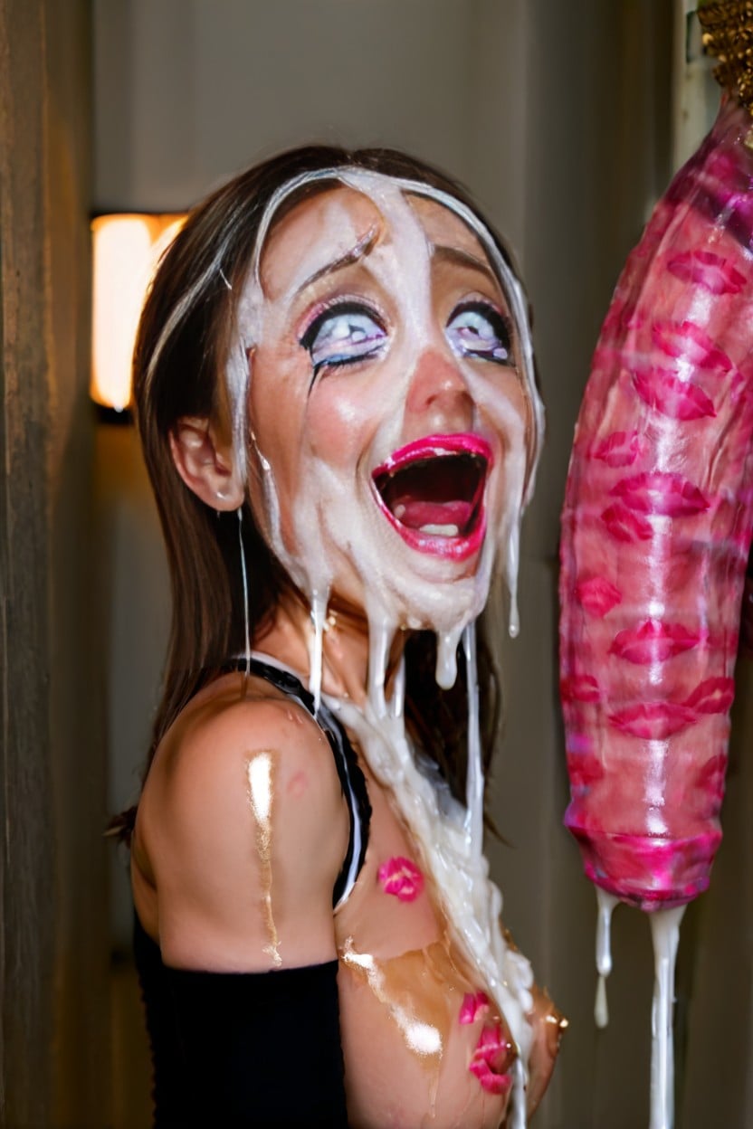 Dark, Giant Man Pulling Her Hair, Grabbing Massive Oiled Balls AI Porn
