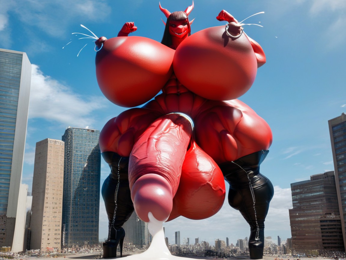 Gigantic Testicles, Bottom Up, Gigantic Boobs Furry AI Porn