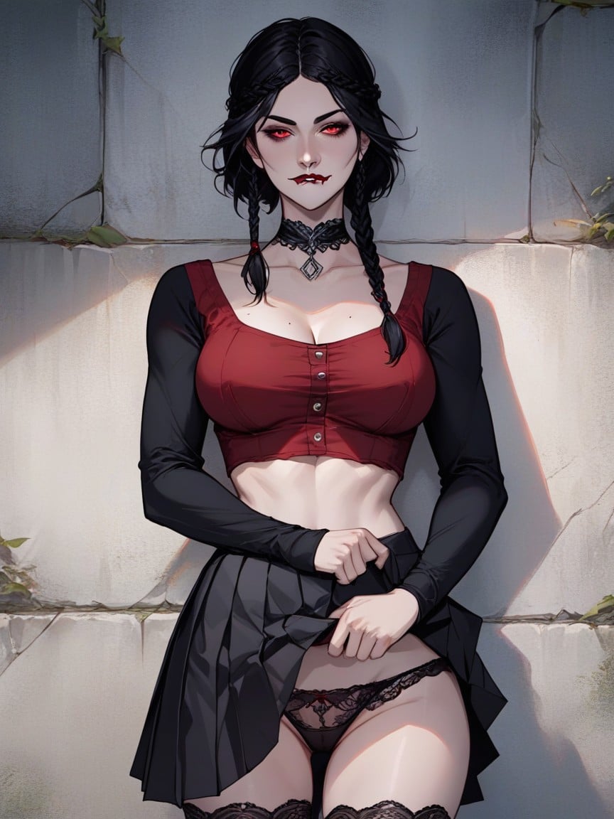 Seductive Look, Vampire, Braided AI Porn