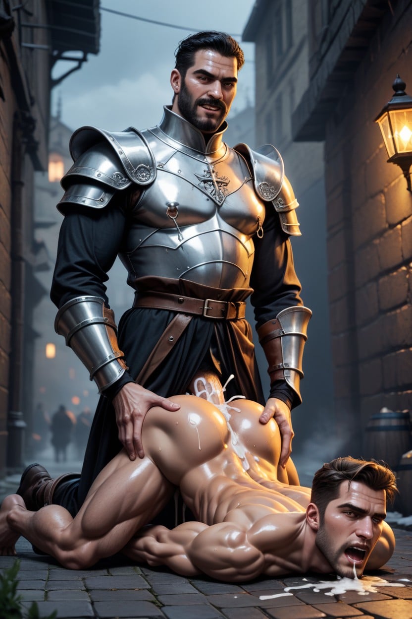 Night Time, Medieval Setting, Hairy Bodies Porno IA Gay