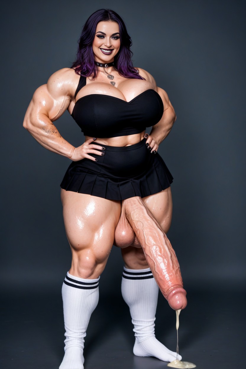 Ultra Wide Hips, White Ankle Socks, Futanari AI Porn