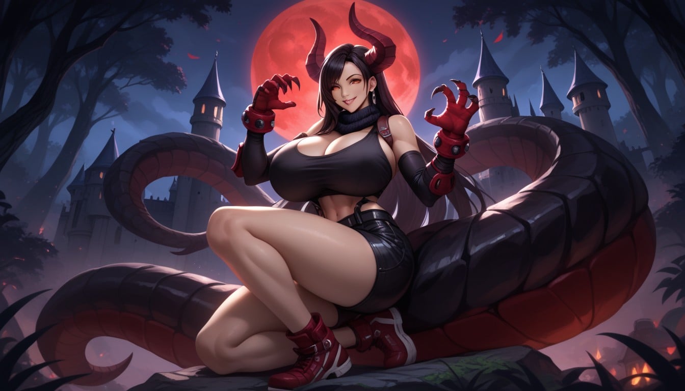 18+, Colossal Claw Hands, Dark Red Fur Around Neck Hentai AI Porn