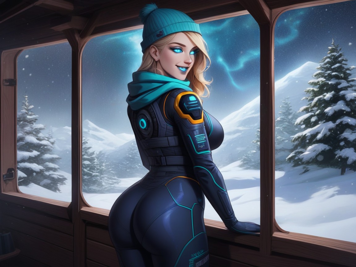 Hourglass Body Type, Ski Trip, Cabaña De Madera Hentai IA
