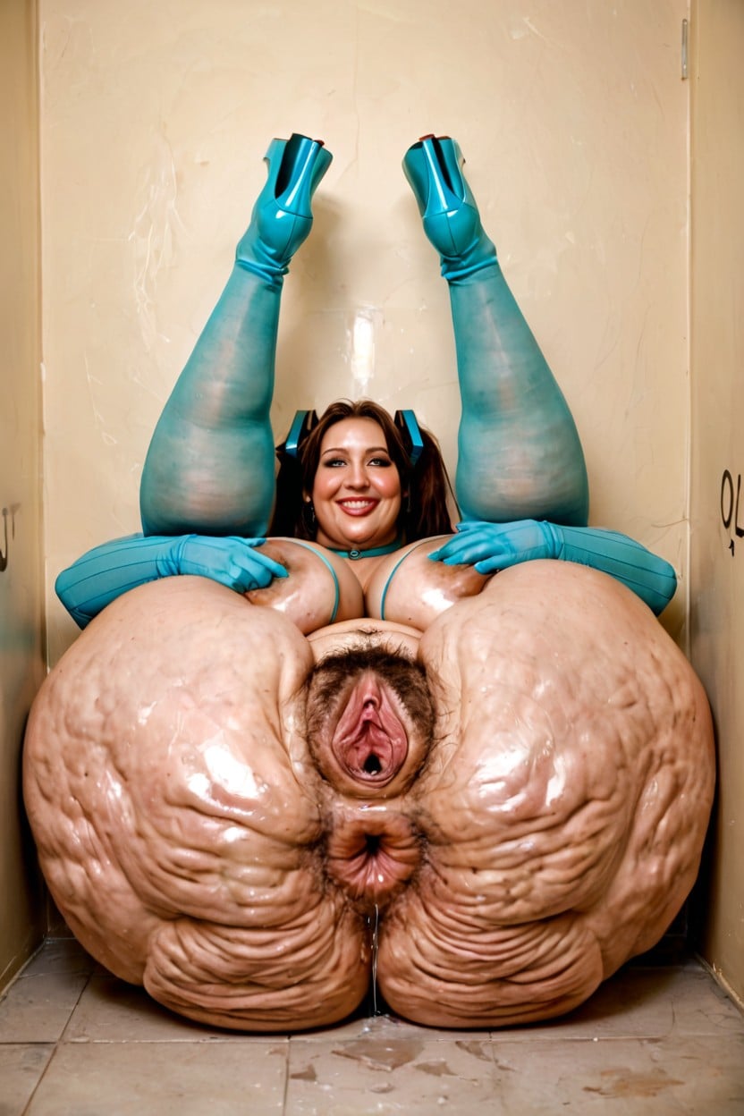 Hyper Long Nipples, Trembling Pussy, Female Overweight BBW AI Porn
