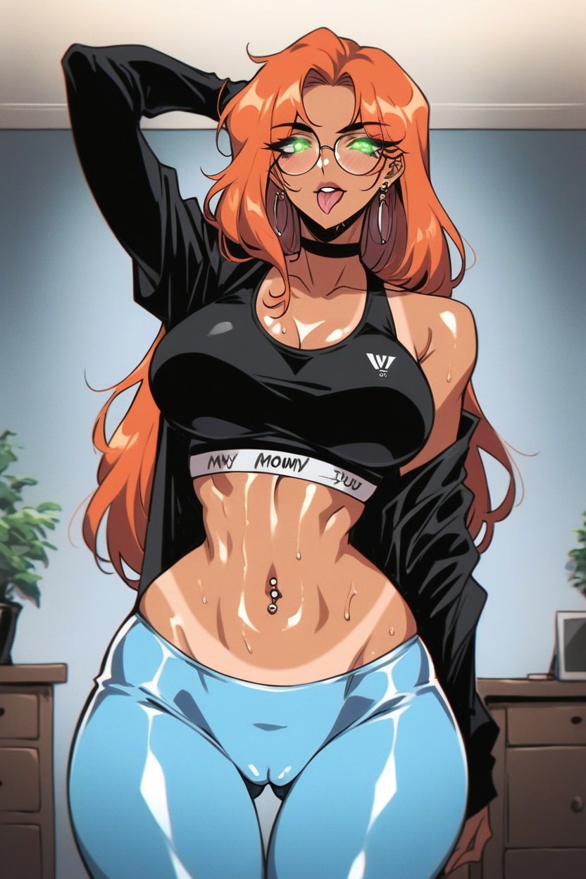 Wide Hips, Tall, Green Eyes Hentai AI Porn