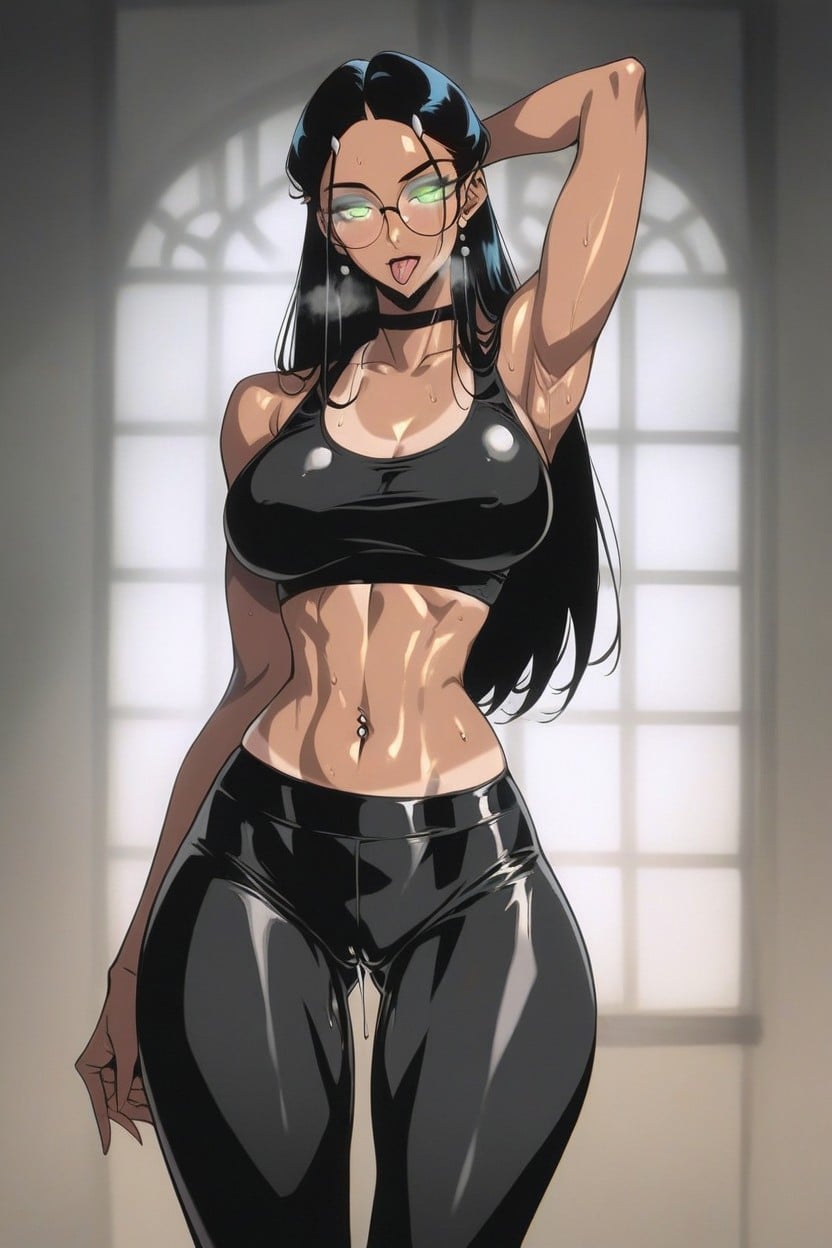 Large Ass, Sweaty, Navel Piercing Hentai AI Porn