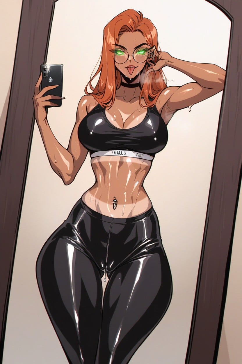 Eyeliner, Visible Breath, Dripping Pussy Hentai AI Porn