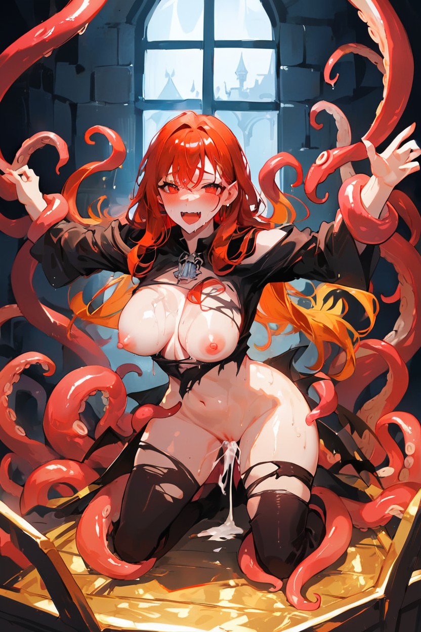 Orgásmica, Curvy, Redhead Vampire Woman Hentai IA
