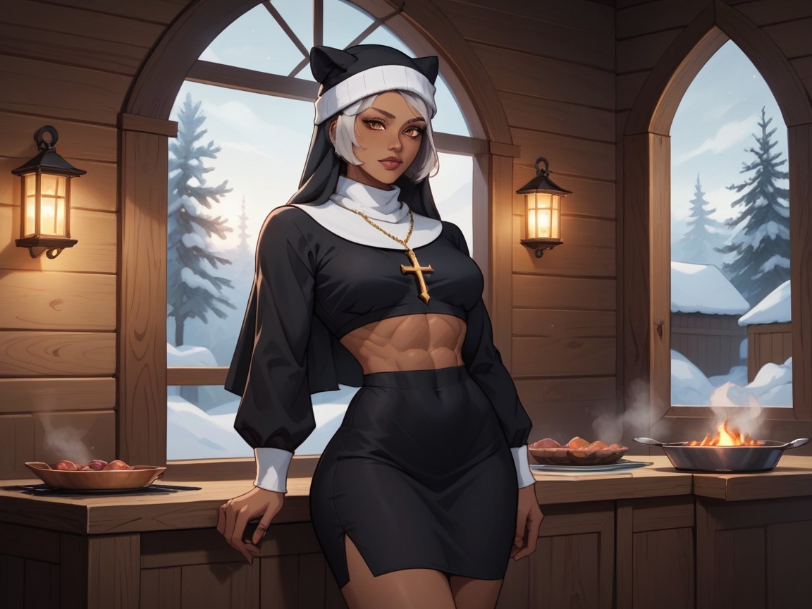 1 Person, Low Torso Height, Wood Cabin AI Porn