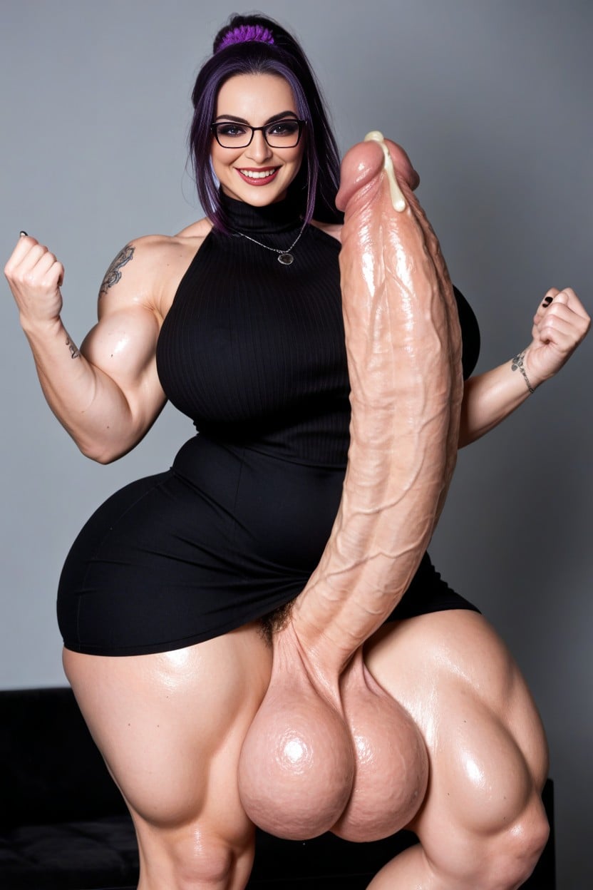 Long Black Hair, Wide Shoulders, Pale Skin AI Porn