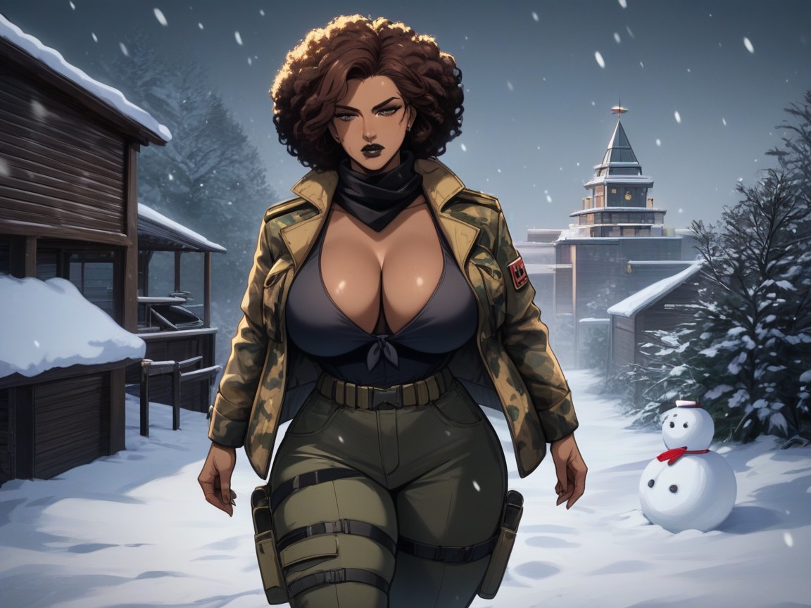 Afro, Ski Trip, Strong Legs Hentai AI Porn