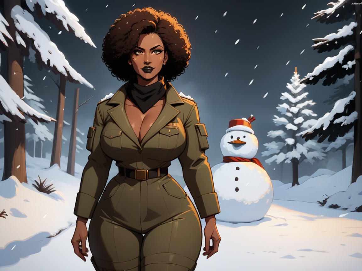 Strong Arms, Strong Legs, Wearing Camo Winter Clothes Porno IA Latina