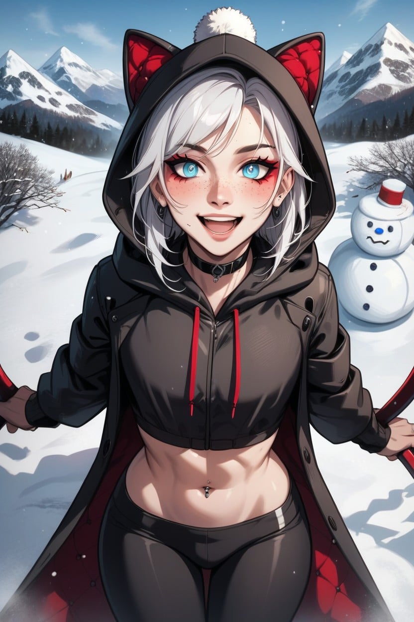 Prety Face, Snow, Skis Hentai AI Porn