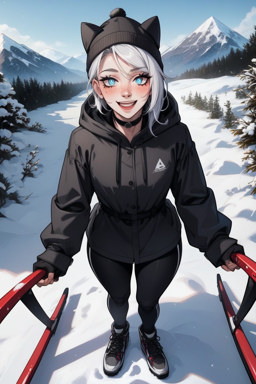 Snow, Smile, Black Fur Coat Hentai AI Porn