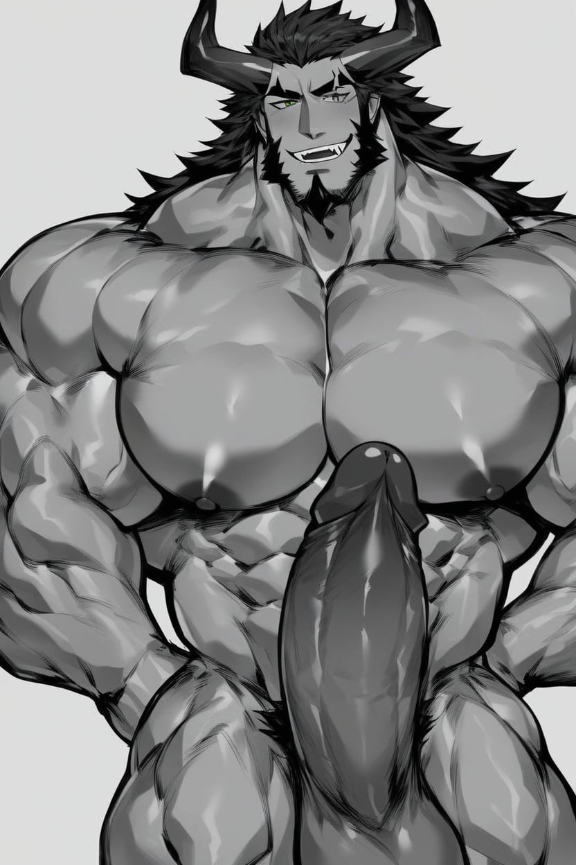 Muskelgott, Enorme Hoden, Gigantischer Schwanz Pornografia gay com IA