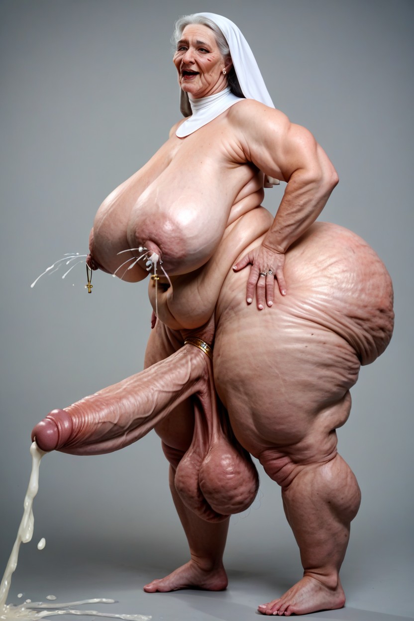 Belly Expansion, Cellulite Legs, Low Hanging Balls Shemale AI Porn