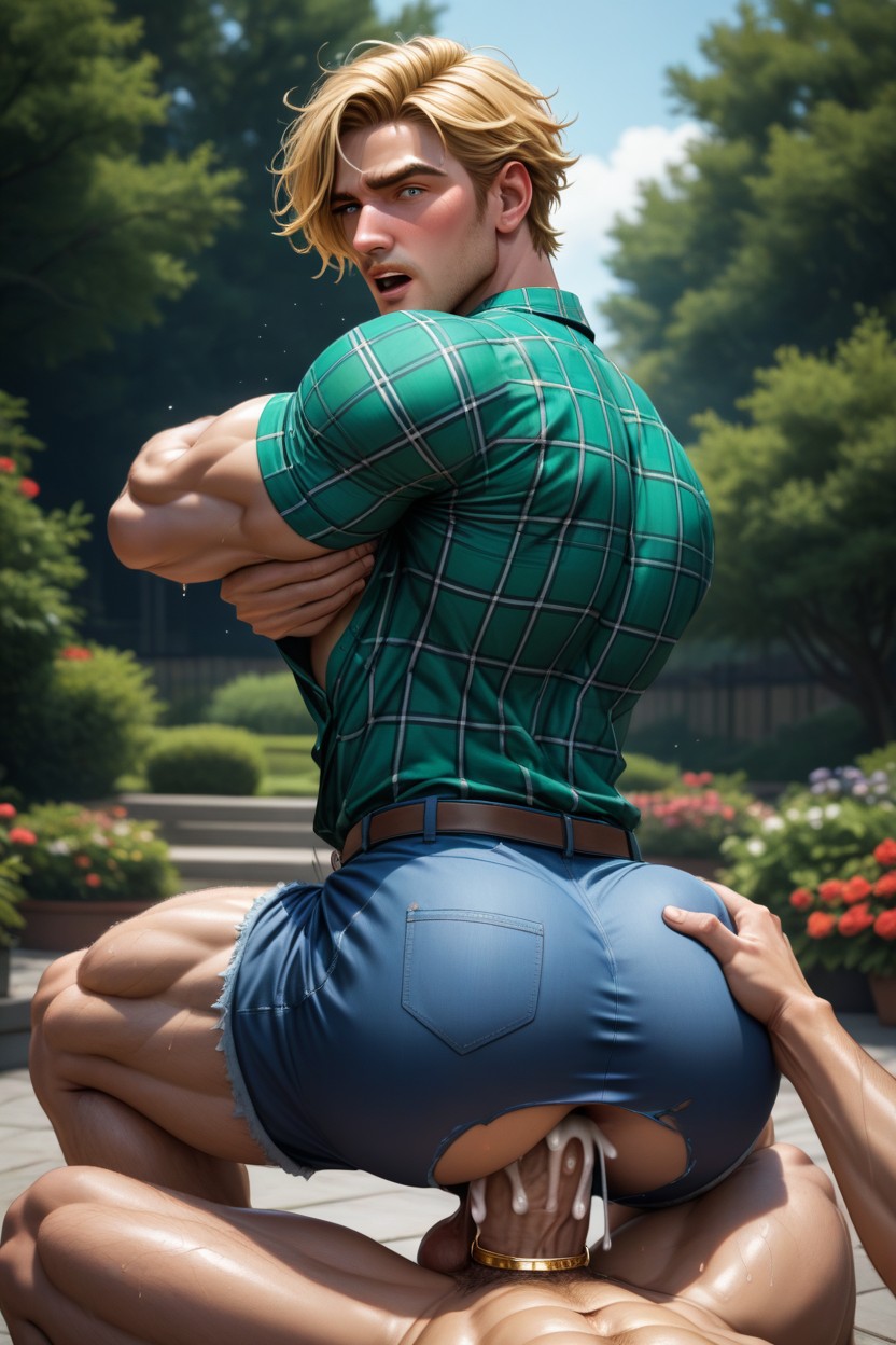 Big Round Perfect Butt, Huge Hungry Cock, Saisir Les Seins Porno IA Gay