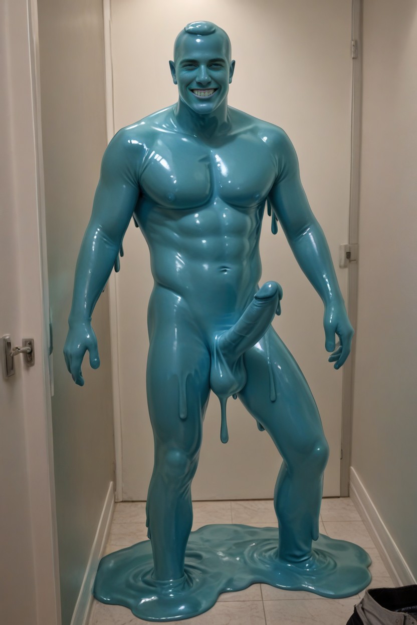 Faceless Slime Monster Fucking Human, Faceless Slime Monster Is Humanoid, Melting Into Puddle AI Gay Porn