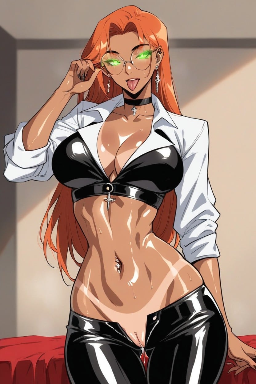 Shiny Skin, Bedroom, Long Lenght Hair Hentai AI Porn
