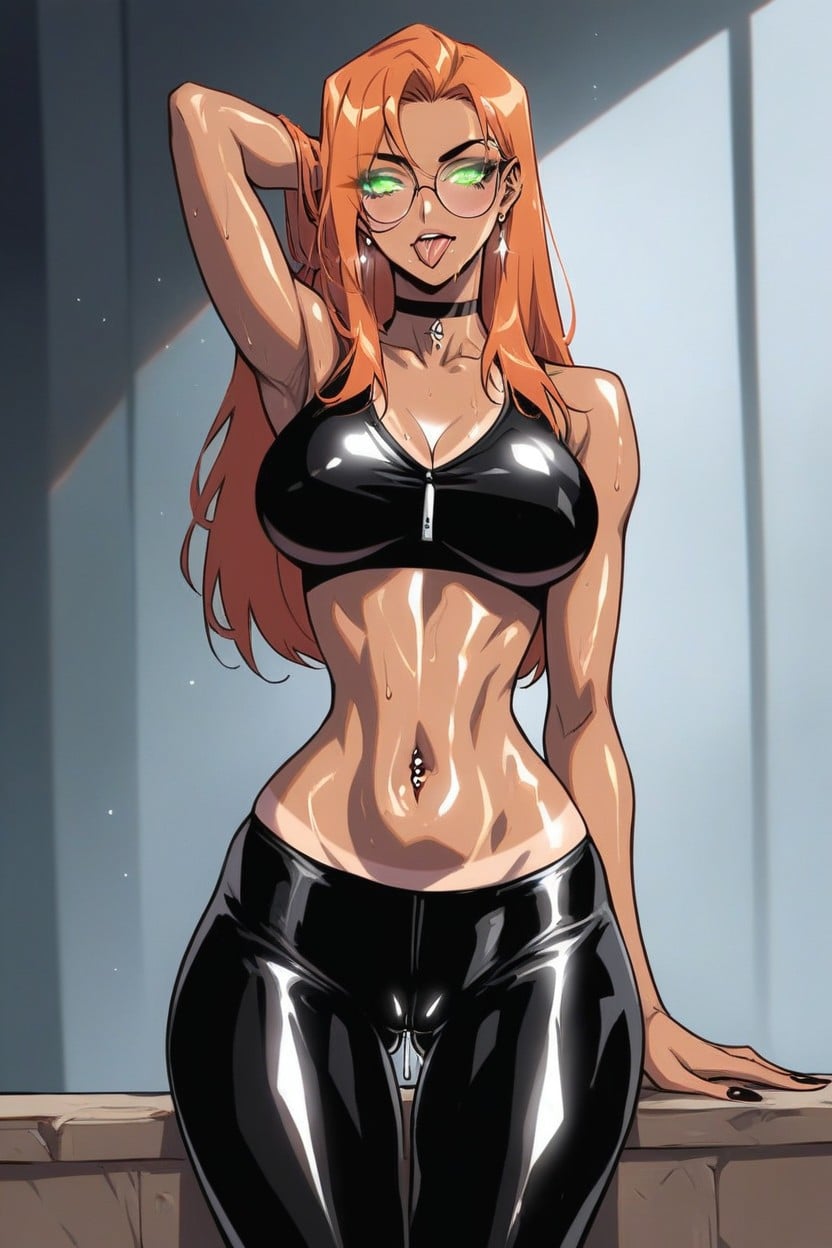 Visible Breath, Yoga Pants, One Arm Up Hentai AI Porn