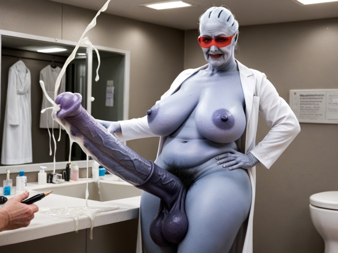 Blue Skin, Asari, Flared Head On Erection Shemale AI Porn