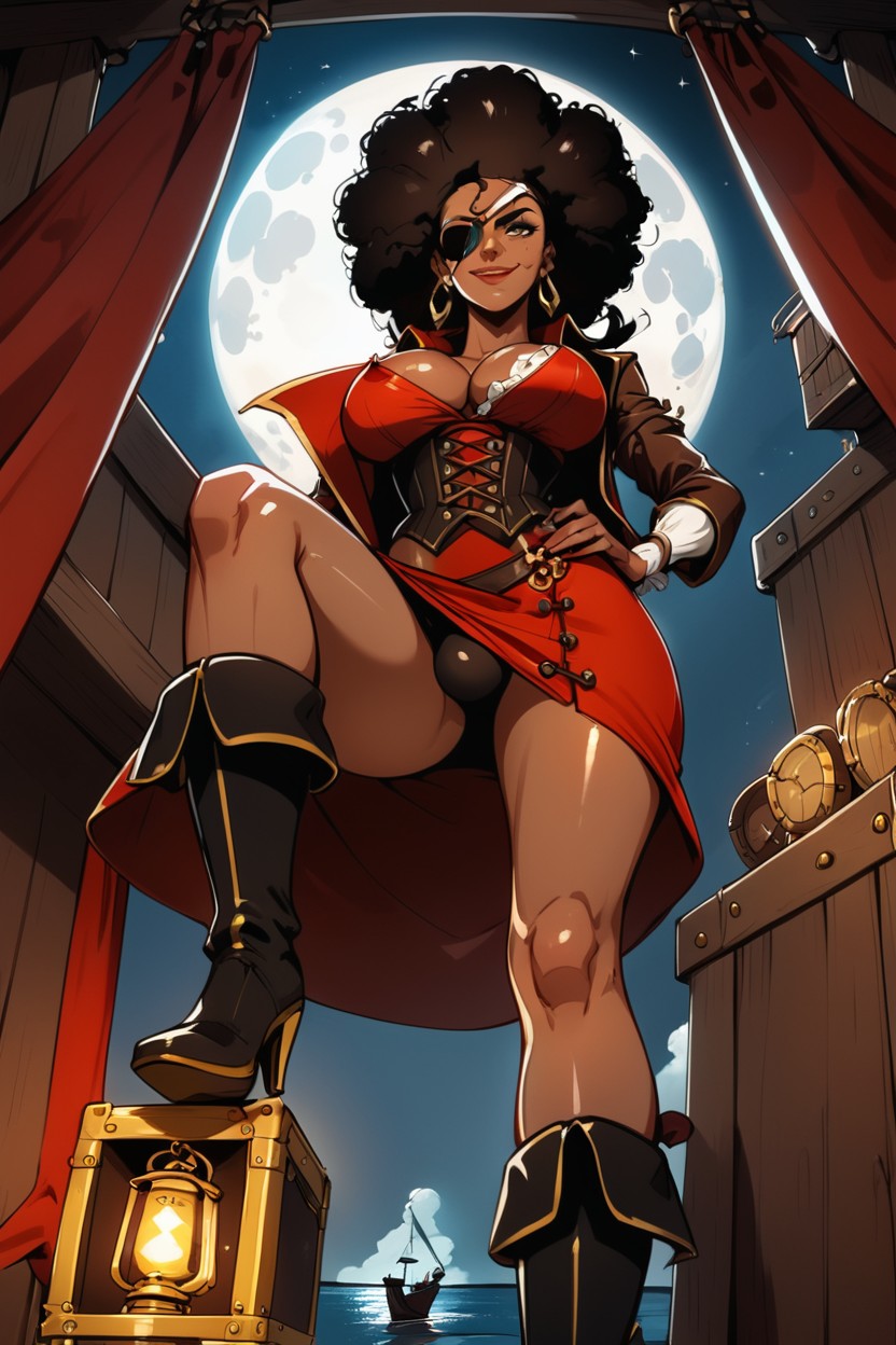 Cleavage, Black Boots, Lifting Skirts AI Porn