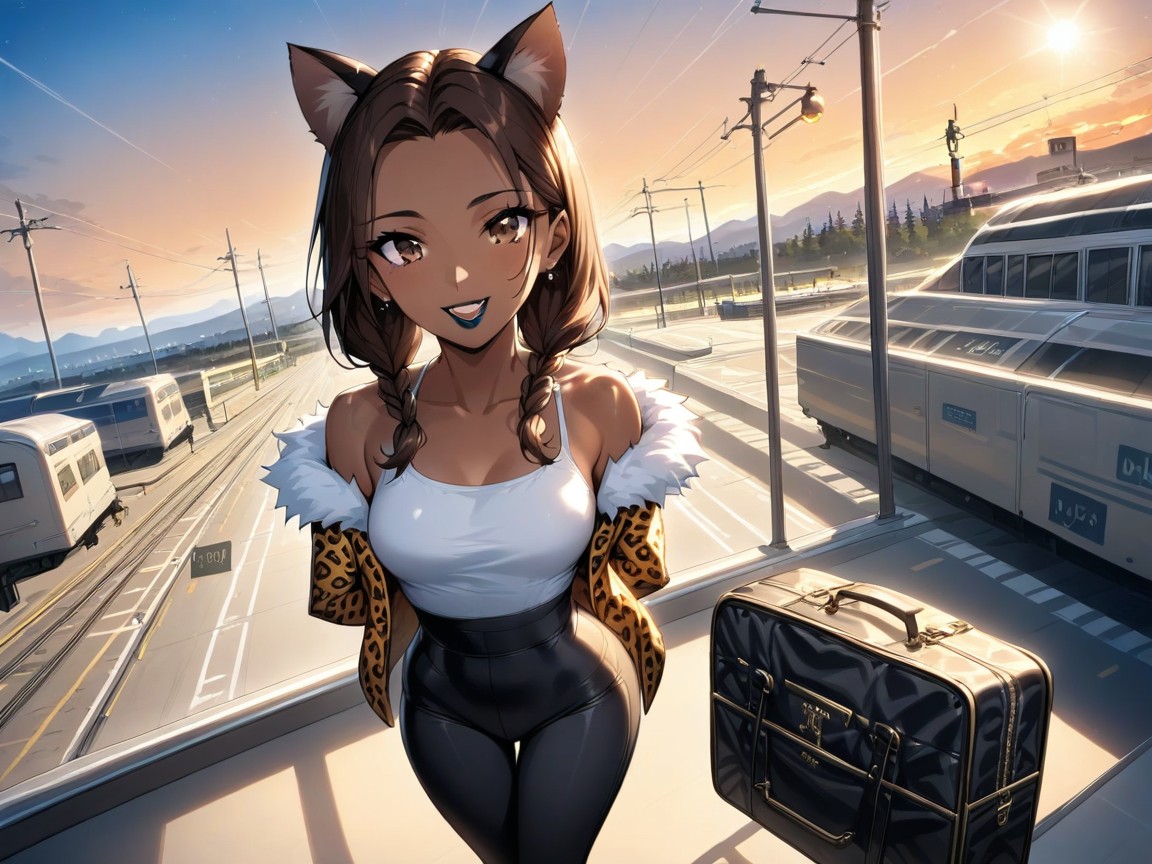 Dark Skin Brown, 18+, Black Lipstick Hentai AI Porn