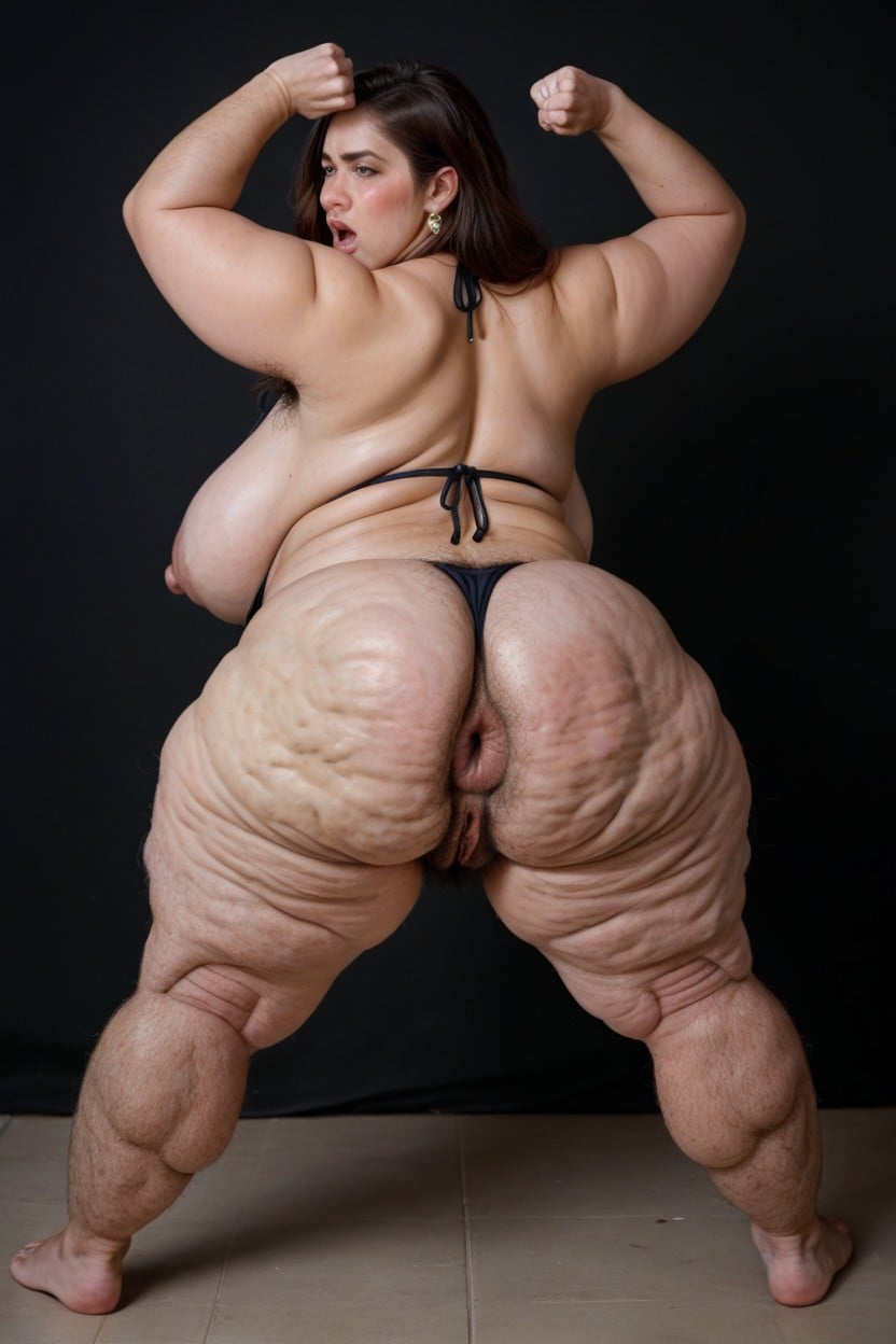 Arms Up, Extremely Large Ass, Italian BBW AI Porn